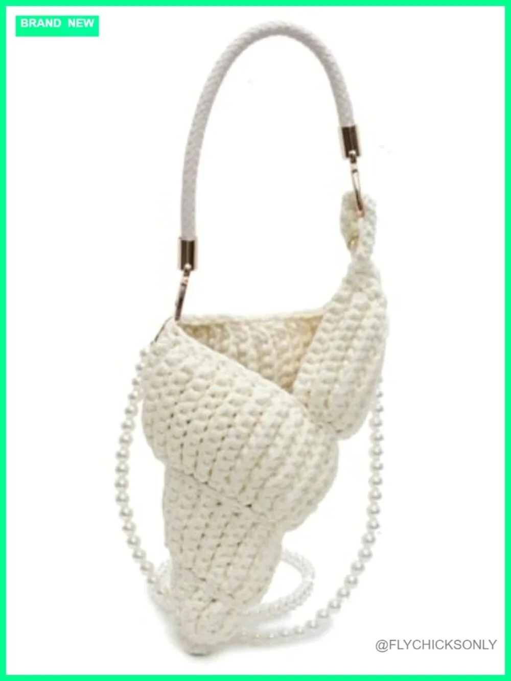 Handwoven Crochet Seashell Hobo Bag Crossbody Shoulder Tote Summer Beach Purse